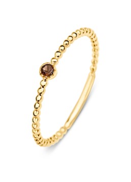 Diamond Point Dames Geelgouden ring 0.04 ct rookkwarts Joy in de kleur Geelgoud