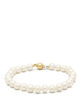 Diamond Point Dames Geelgouden armband Rivièra in de kleur Wit