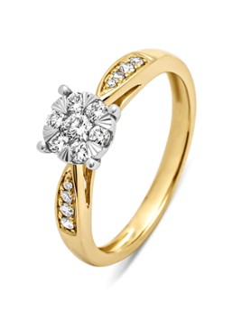 Diamond Point Dames Gouden ring, 0.35 ct diamant, Enchanted in de kleur Geelgoud