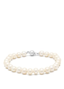 Diamond Point Dames Witgouden armband Rivièra in de kleur Wit