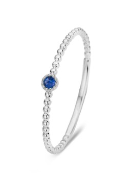 Diamond Point Dames Witgouden ring 0.05 ct blauwe saffier Joy in de kleur Witgoud
