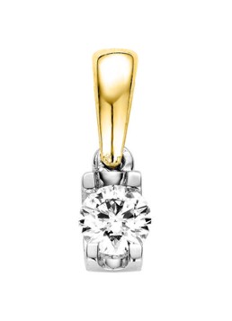 Diamond Point Dames Gouden solitair hanger, 0.08 ct diamant, Groeibriljant in de kleur Geelgoud