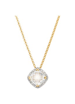 Diamond Point Dames Geelgouden hanger, 1.92 ct witte topaas, Fiësta in de kleur Geelgoud