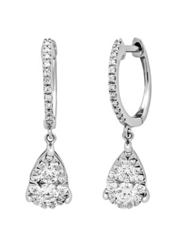 Diamond Point Dames Witgouden oorsieraden, 0.39 ct diamant, Enchanted in de kleur Witgoud