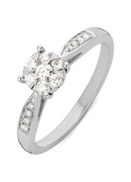 Diamond Point Dames Witgouden ring, 0.29 ct diamant, Enchanted in de kleur Witgoud