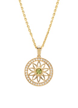 Diamond Point Dames Geelgouden hanger, 0.11 ct peridoot, Birthstones in de kleur Geelgoud