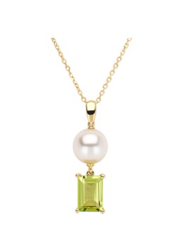 Diamond Point Dames Geelgouden hanger, 0.90 ct peridoot, Rivièra in de kleur Geelgoud