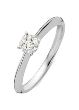 Diamond Point Dames Witgouden ring, 0.10 ct diamant, Enchanted in de kleur Witgoud