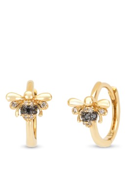 Diamond Point Dames Geelgouden oorsieraden, 0.08 ct diamant, Queen Bee in de kleur Geelgoud