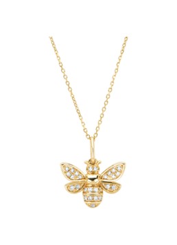 Diamond Point Dames Geelgouden hanger, 0.12 ct diamant, Queen Bee in de kleur Geelgoud
