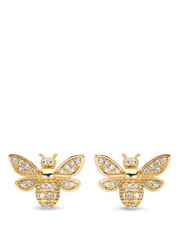 Diamond Point Dames Geelgouden oorsieraden, 0.22 ct diamant, Queen Bee in de kleur Geelgoud