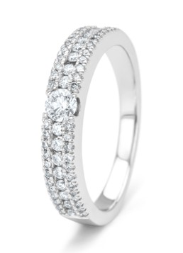 Diamond Point Dames Witgouden ring, 0.49 ct diamant, Majestic in de kleur Witgoud