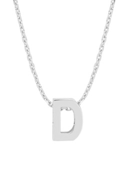 Diamond Point Dames Witgouden hanger D, Alphabet in de kleur Witgoud