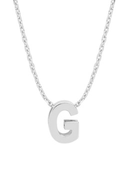 Diamond Point Dames Witgouden hanger G, Alphabet in de kleur Witgoud
