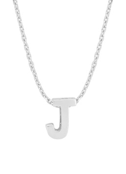 Diamond Point Dames Witgouden hanger J, Alphabet in de kleur Witgoud