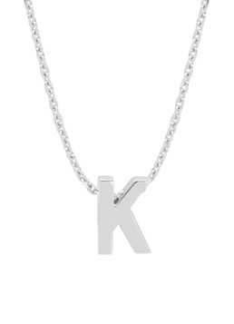 Diamond Point Dames Witgouden hanger K, Alphabet in de kleur Witgoud