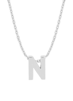 Diamond Point Dames Witgouden hanger N, Alphabet in de kleur Witgoud