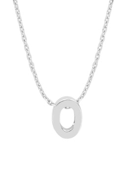 Diamond Point Dames Witgouden hanger O, Alphabet in de kleur Witgoud