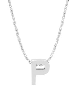 Diamond Point Dames Witgouden hanger P, Alphabet in de kleur Witgoud