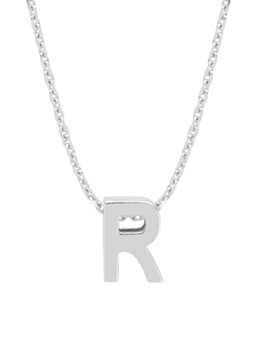 Diamond Point Dames Witgouden hanger R, Alphabet in de kleur Witgoud