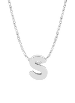 Diamond Point Dames Witgouden hanger S, Alphabet in de kleur Witgoud