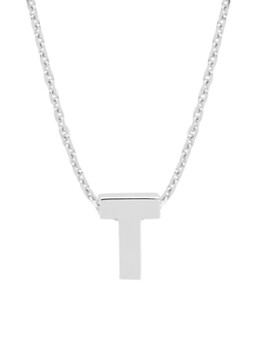 Diamond Point Dames Witgouden hanger T, Alphabet in de kleur Witgoud