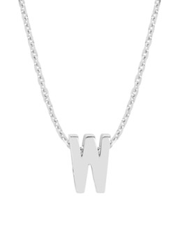Diamond Point Dames Witgouden hanger W, Alphabet in de kleur Witgoud