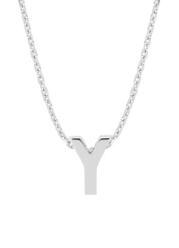 Diamond Point Dames Witgouden hanger Y, Alphabet in de kleur Witgoud