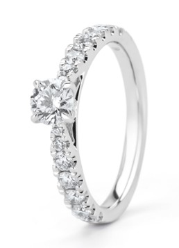 Diamond Point Dames Witgouden ring, 0.87 ct diamant, Perfect Match in de kleur Witgoud