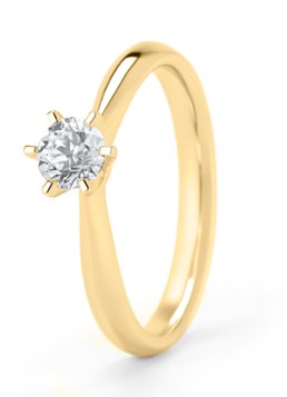 Diamond Point Dames Geelgouden ring, 0.40 ct diamant, Perfect Match in de kleur Geelgoud