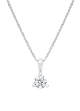 Diamond Point Dames Witgouden hanger, 0.30 ct diamant, Hearts & Arrows in de kleur Witgoud