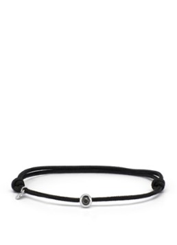 Diamond Point Dames Witgouden koord armband, 0.10 ct zwarte diamant, Timeless Treasures in de kleur Witgoud