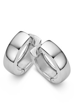 Casa Jewelry Dames Plain Jane oorringen van zilver in de kleur Zilver