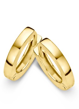 Casa Jewelry Dames Plain Square oorringen verguld in de kleur Goud