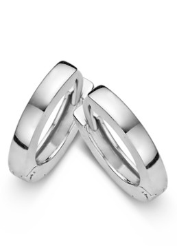 Casa Jewelry Dames Plain Square oorringen van zilver in de kleur Zilver