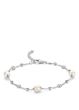 Casa Jewelry Dames Pruts armband van zilver met parels in de kleur Zilver