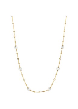 Casa Jewelry Dames Pruts ketting met parel in de kleur Zilver