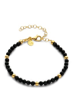 Casa Jewelry Dames Garda Onyx armband verguld in de kleur Zwart