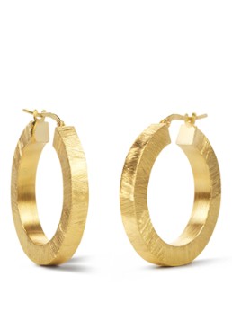 Casa Jewelry Dames Classic Square Satin oorringen verguld in de kleur Goud