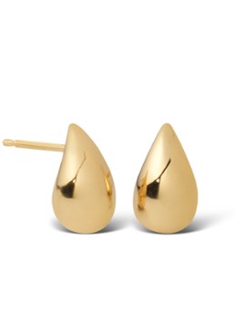 Casa Jewelry Dames Drop S Shiny oorstekers verguld in de kleur Goud