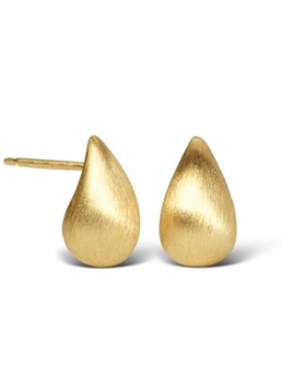 Casa Jewelry Dames Drop S Satin oorstekers verguld in de kleur Goud