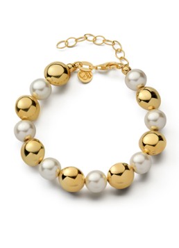 Casa Jewelry Dames Doobie Shiny XL armband verguld in de kleur Goud