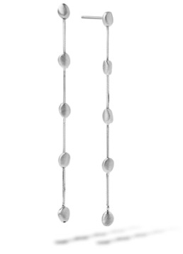 Casa Jewelry Dames Pebbles Satin oorstekers van zilver in de kleur Zilver