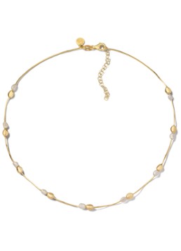 Casa Jewelry Dames Pearly Pebbles Duo ketting verguld in de kleur Goud