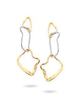 Casa Jewelry Dames Bob Ross Bicolor oorstekers verguld in de kleur Goud