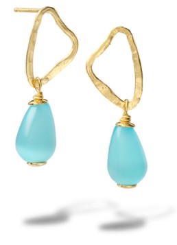 Casa Jewelry Dames Bob oorhangers verguld in de kleur Goud