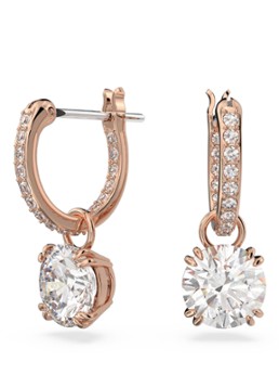 Swarovski Dames Constella Simple oorringen met kristal in de kleur Roségoud