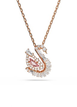 Swarovski Dames Swan ketting met zirkonia in de kleur Roségoud