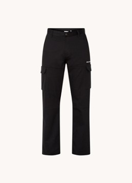 Daily Paper Heren Straight fit cargobroek met logo in de kleur Zwart, maat: XL