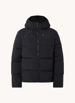 Daily Paper Heren Puffer jack met ritszakken en capuchon in de kleur Zwart, maat: XL